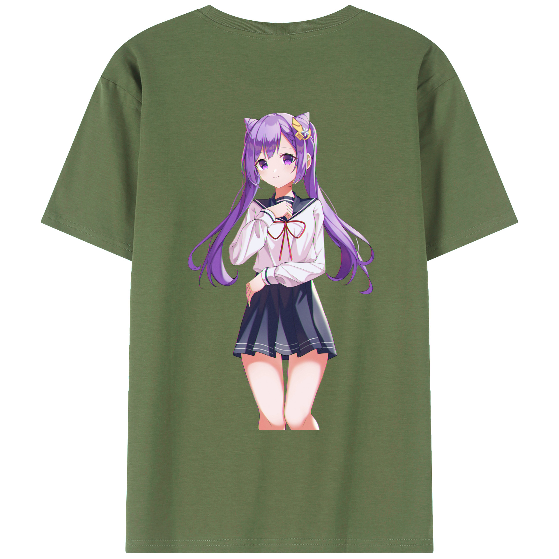 げんし神 刻晴 こくせい genshin Kokusei 綿100％ メンズ半袖Tシャツ（バックプリント） 通気性